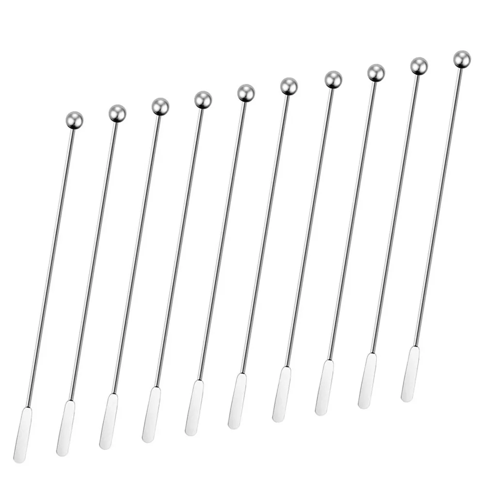 7.5 Inch Stainless Steel Coffee Beverage Stirrers Coffee Stir Stick Cocktail Swizzle Stick Stirrer 10 Pack