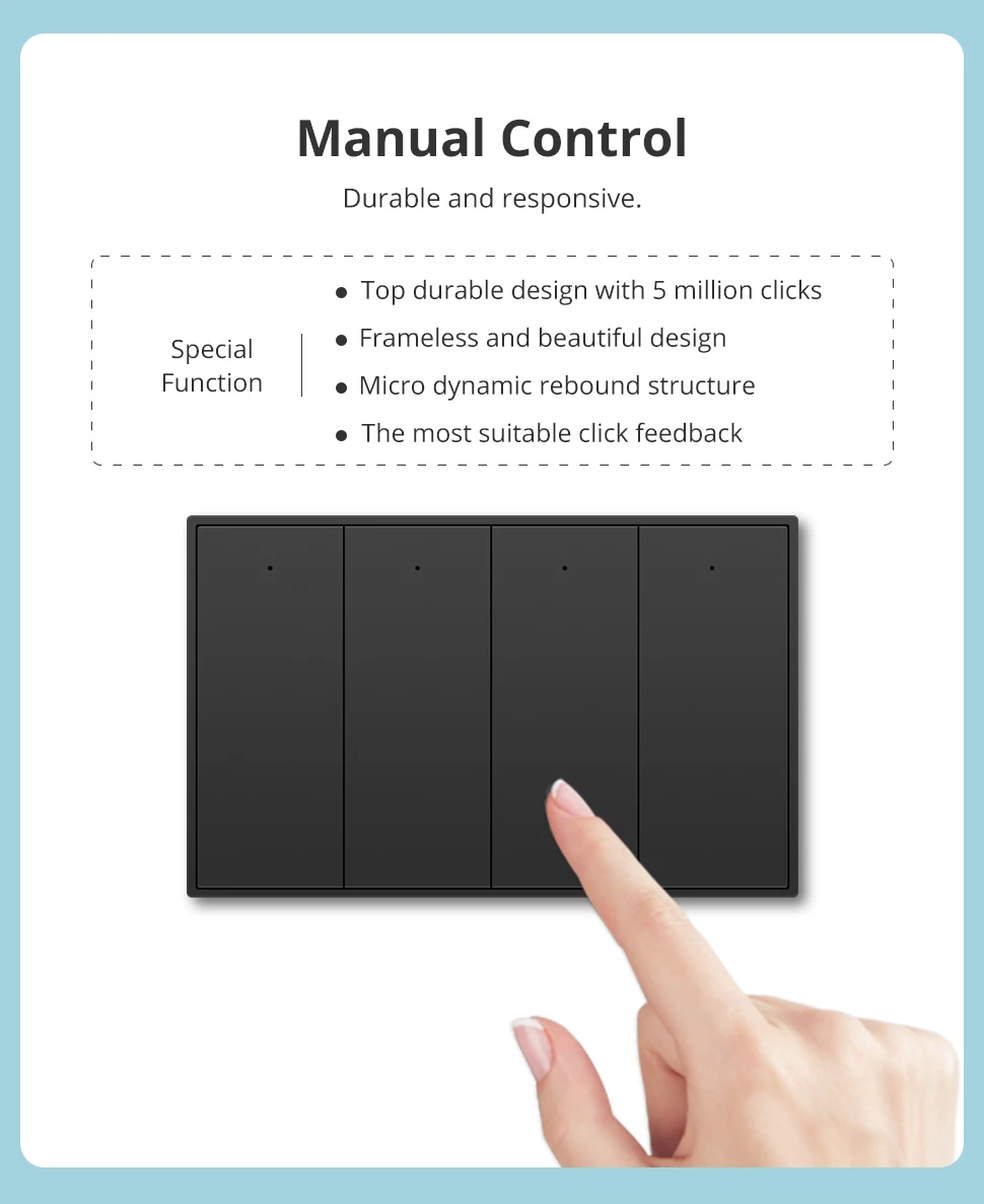 US AU Zigbee Wall Light Switch No Neutral With Neutral Works with Tuya Smartthin