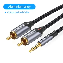 Premium RCA Audio Splitter Cable for Home Theater and Amplifier Systems (Cotton Braided Cable)