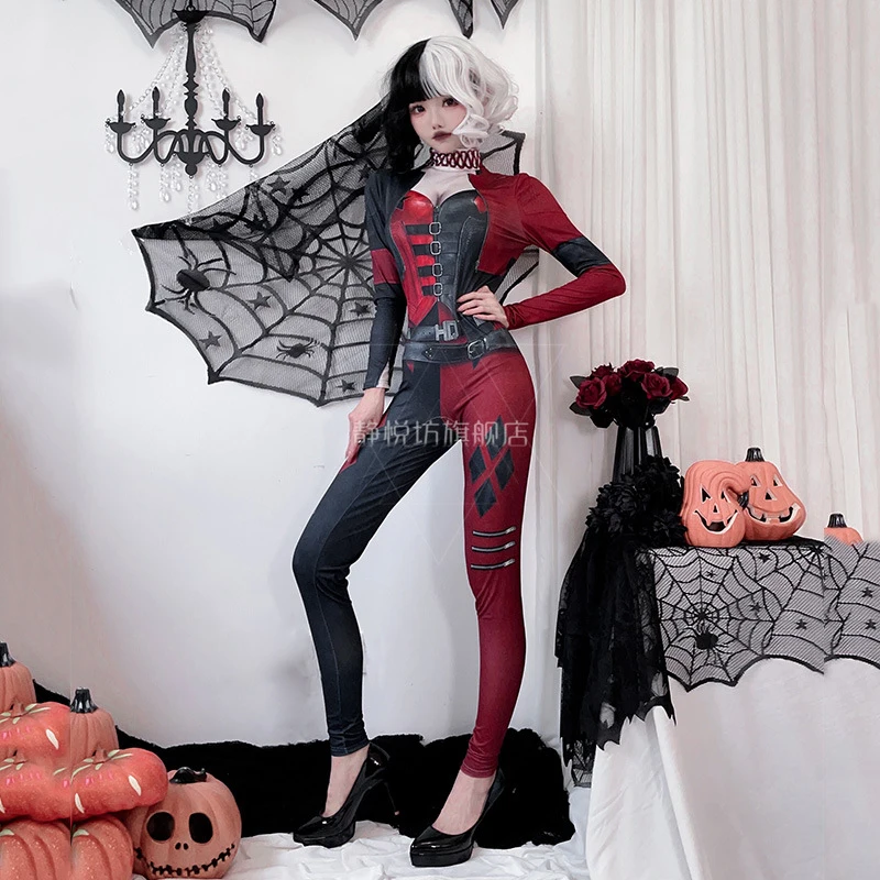 Sexy Cosplay Spicy Clown Bodysuit Nightclub Bar Uniform Temptation Performance Disfraz Anime Halloween Costumes Women Y2k