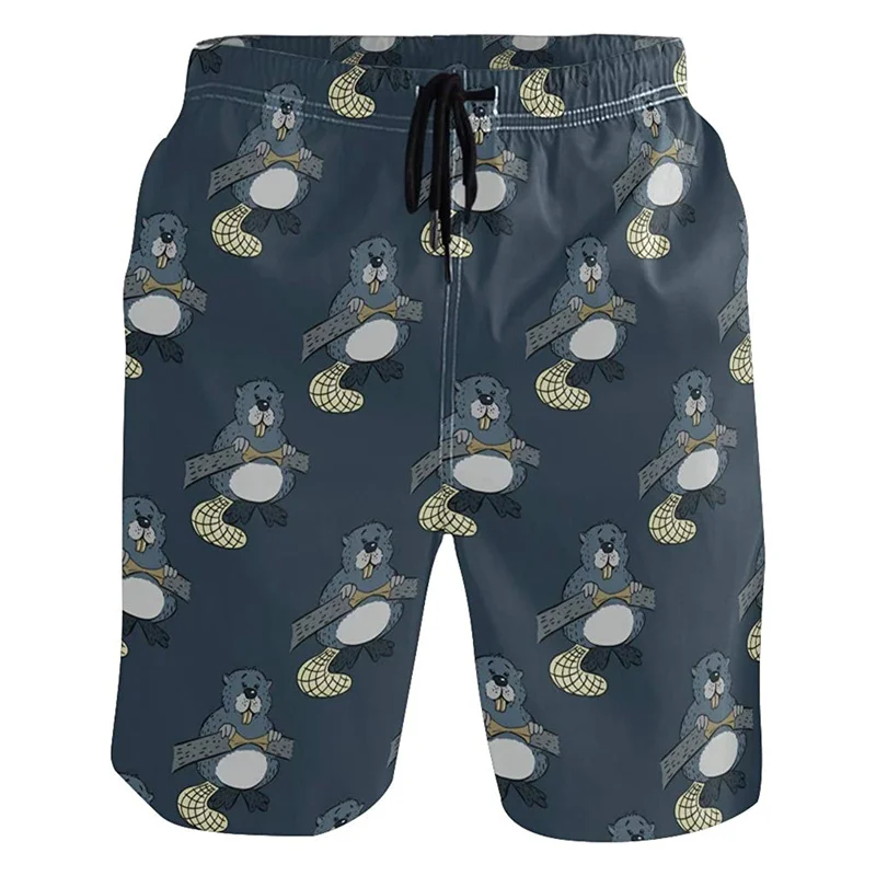 Animal Dog Flamingo Duck 3D Print Beach Shorts Men Kids Summer Swim Trunks Quick Dry Surf Board Shorts Street Short Pants 5
