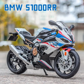 1/12 BMW S1000RR 합금 다이캐스트 오토바이 모델 장난감 컬렉션 취미 쇼크 업소버 오프로드 오토바이 장난감 자동차, 어린이 선물