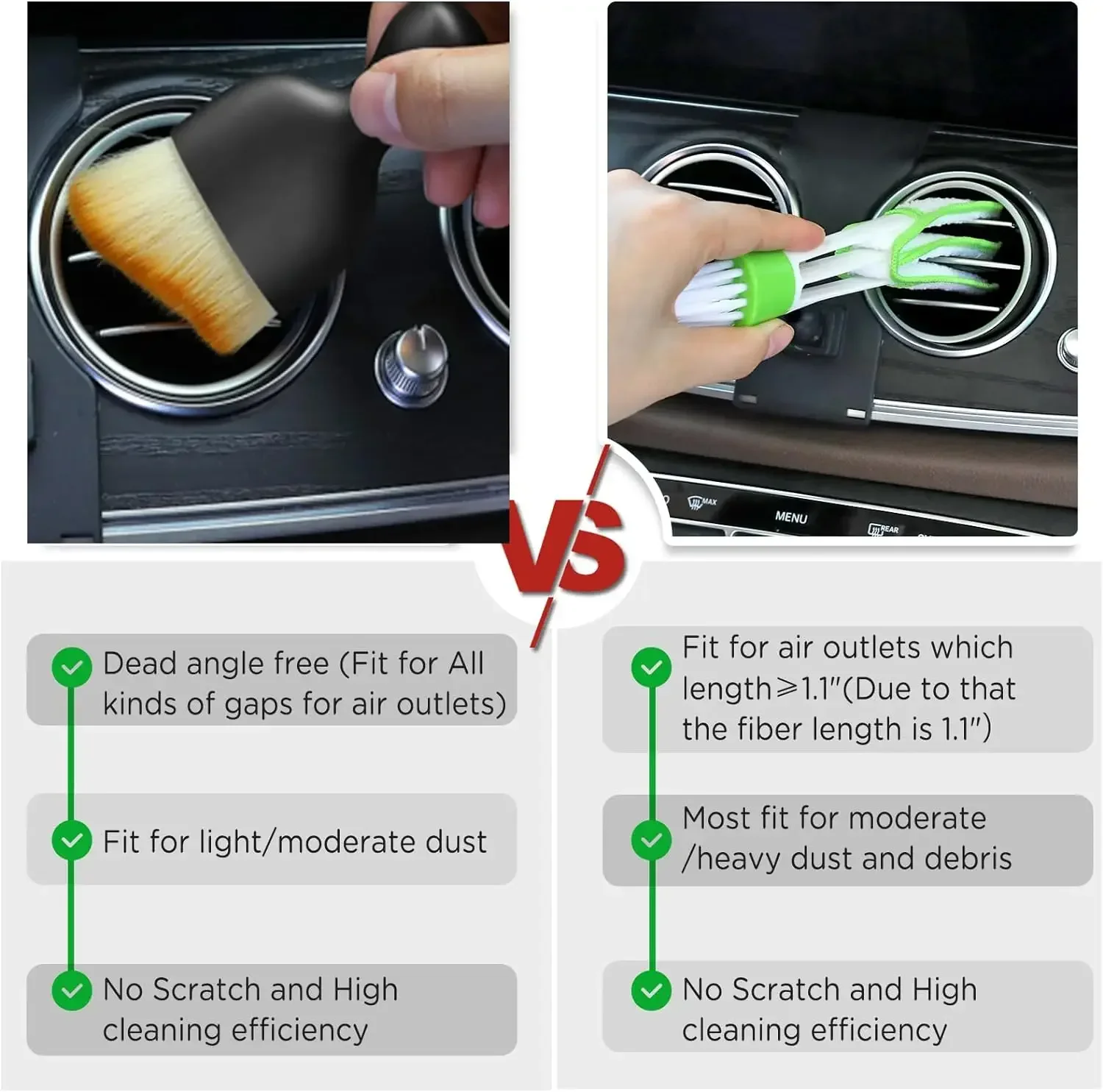 Car Detailing Brush Set for Cleaning Wheels Dashboards Vents and More Car Cleaning Brushes Car Accessories 6Pcs