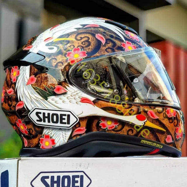 Full Face Motorcycle Helmet SHOEI Z7 Red Crowned Crane Helmet 