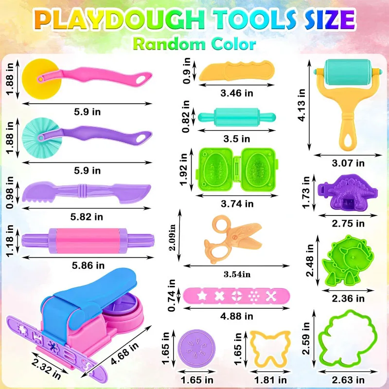 Plasticine Mold Kids DIY Craft Toys Accessories Cartoon Dinosaur Safety Scissor Rolling Pin Pasta Press Plastic Dough Play Tools