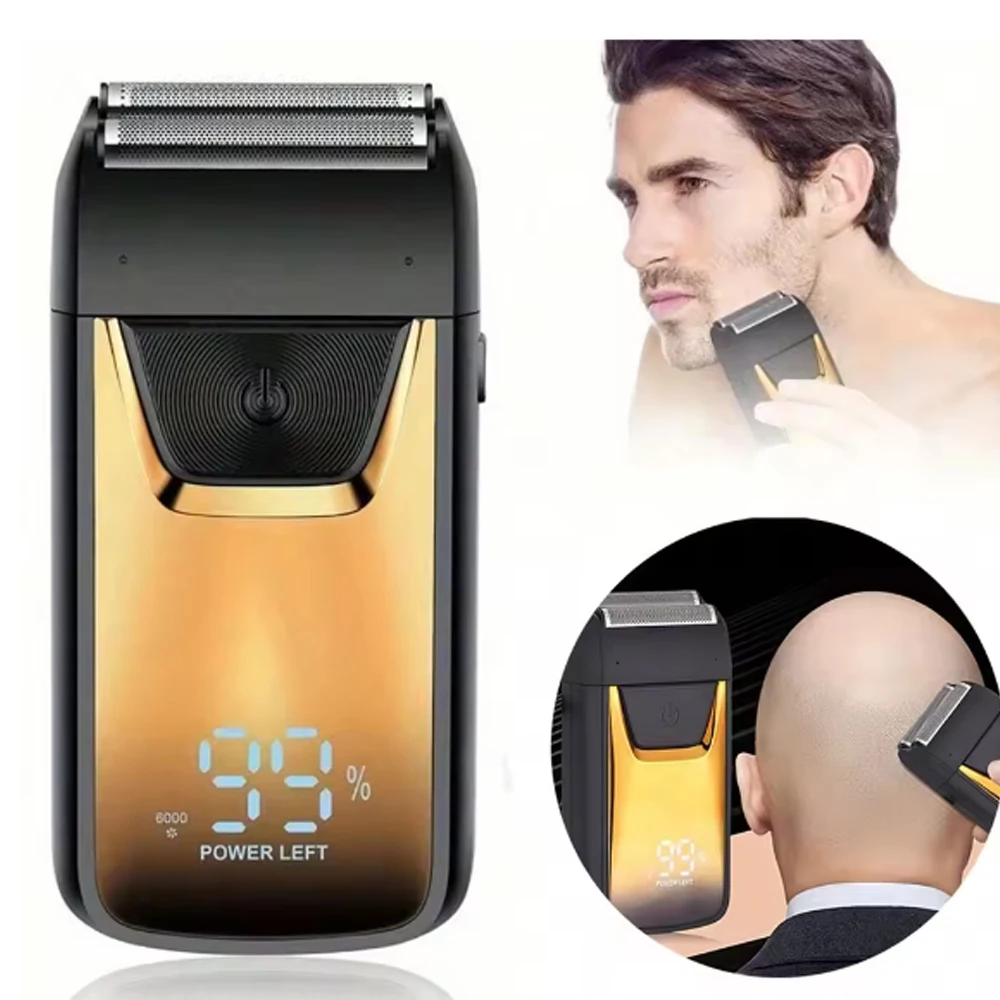 HIENA Hair Shaver Double Blades Shaver Electric Razor For Men Close Bald Head Barber Trimmer Rechargeable