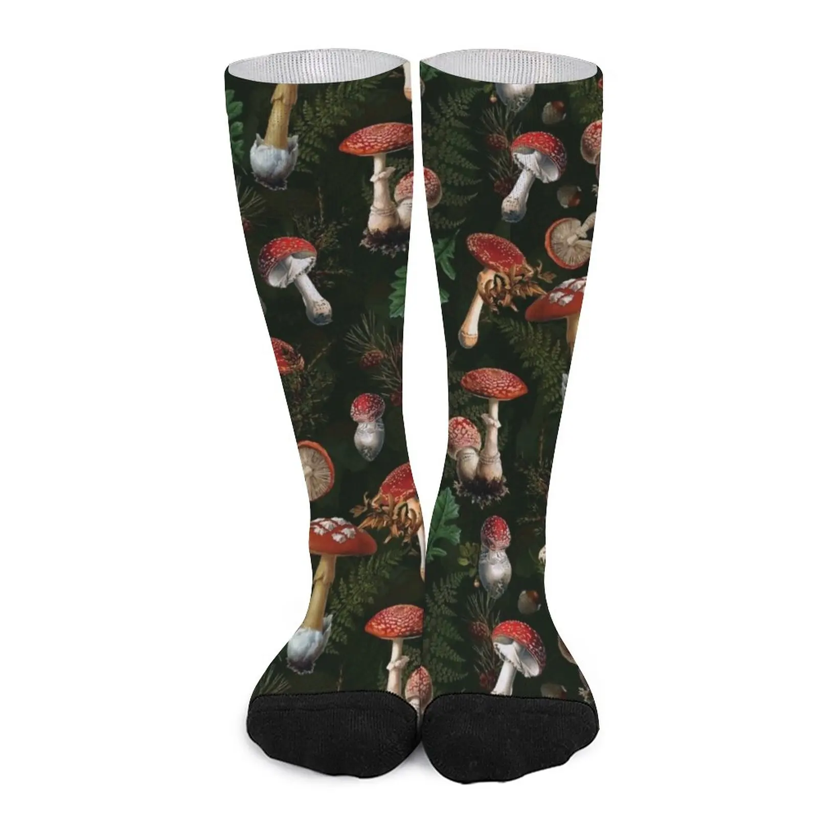 Beautiful Mushroom Kingdom Black Socks Women's compression sock snow cute socks townsmen a kingdom rebuilt pc