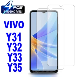 Premium 9H Tempered Glass Screen Protector - Pack of 2/4, HD Clarity for 2 Pieces (For VIVO Y33)