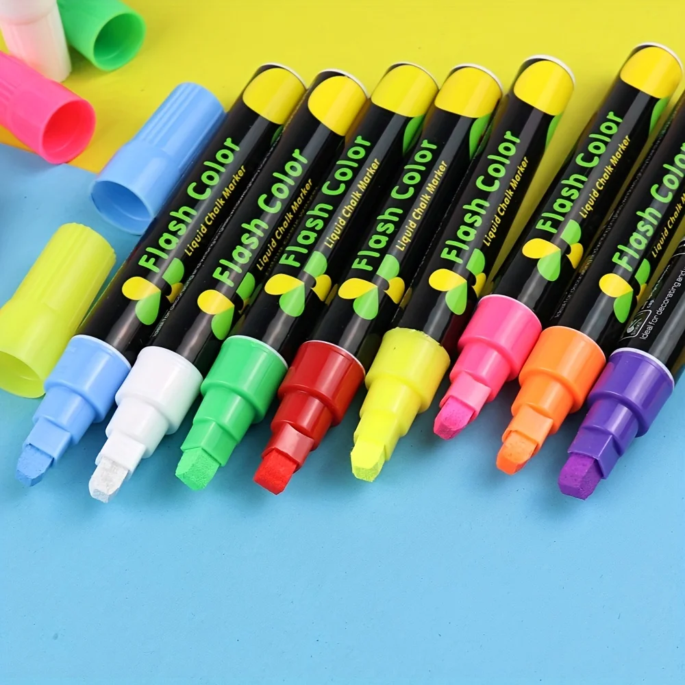 8ColorsDryWetEraseMarkerPensLiquidChalkMarkersforChalkboards