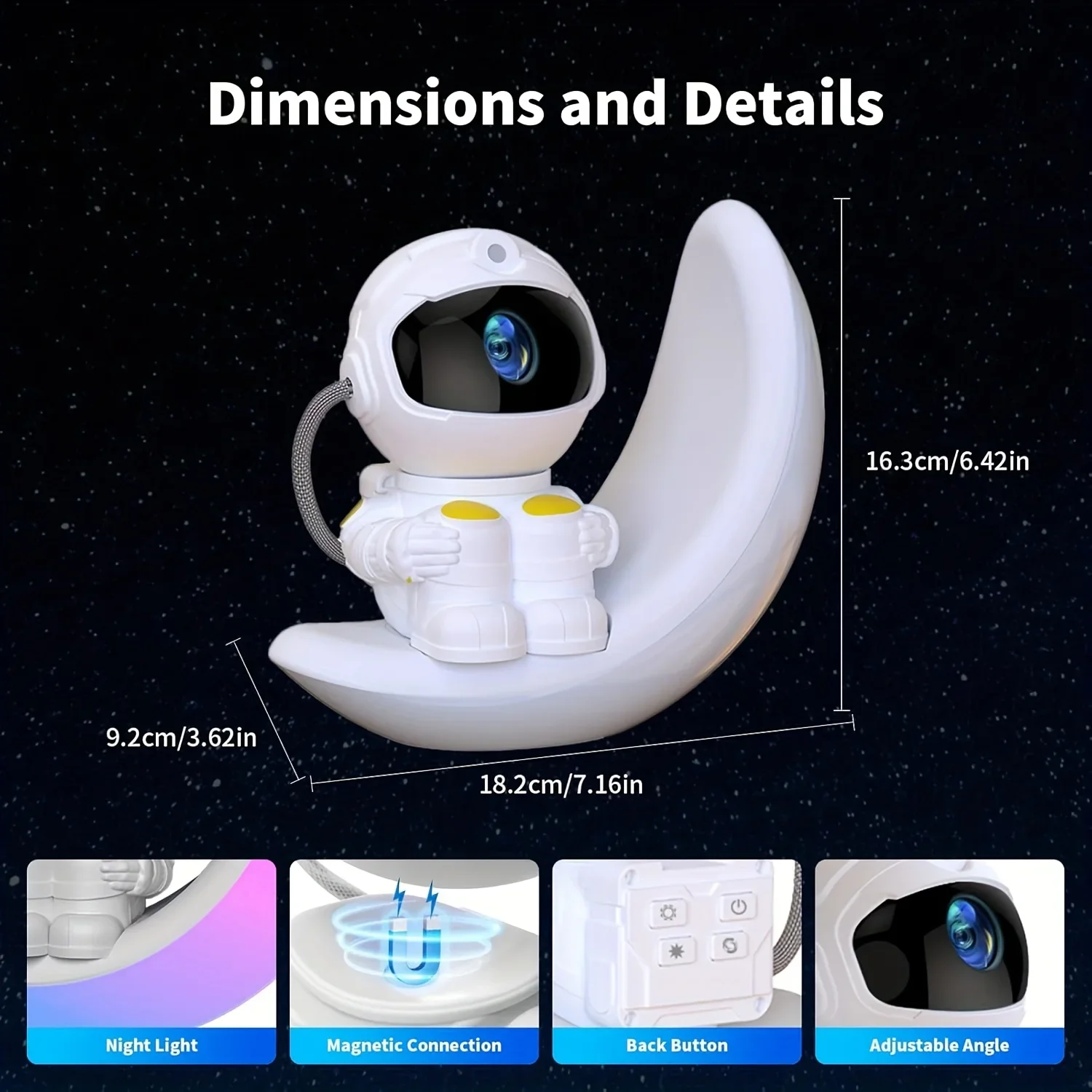 Astronaut Galaxy Star Projector Night Light, Space Man Colorful Moon Buddy Starry Nebula Ceiling Projector LED Star Planetarium