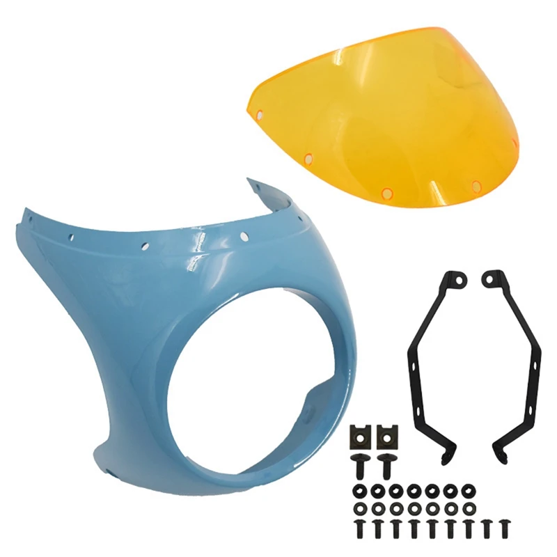 

Motorcycle Headlight Fairing Wind Screen Cover Retro Cafe Racer 7 Inch Headlight Fairing