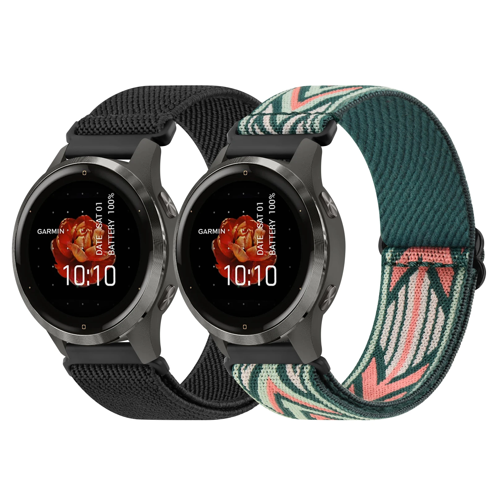 18mm Elastic Nylon Band For Garmin Venu 3S 2s/Vivoactive 4S