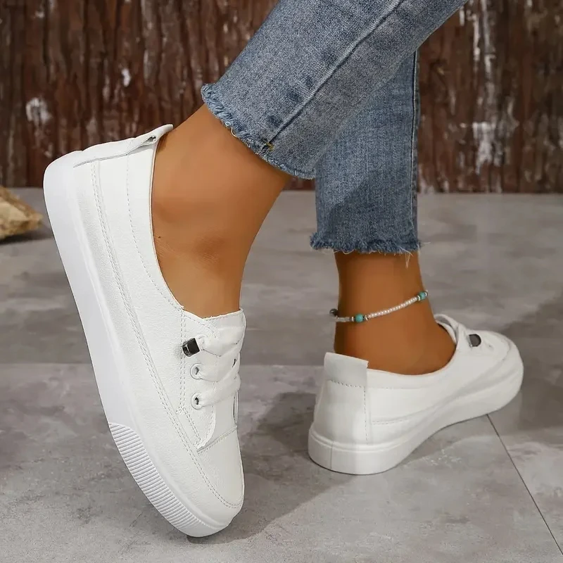 Wear-resistant, Lightweight, Breathable Solid Color Flat Sneakers, Comfortable Casual Running Shoes Zapatillas Deportivas Mujer 5