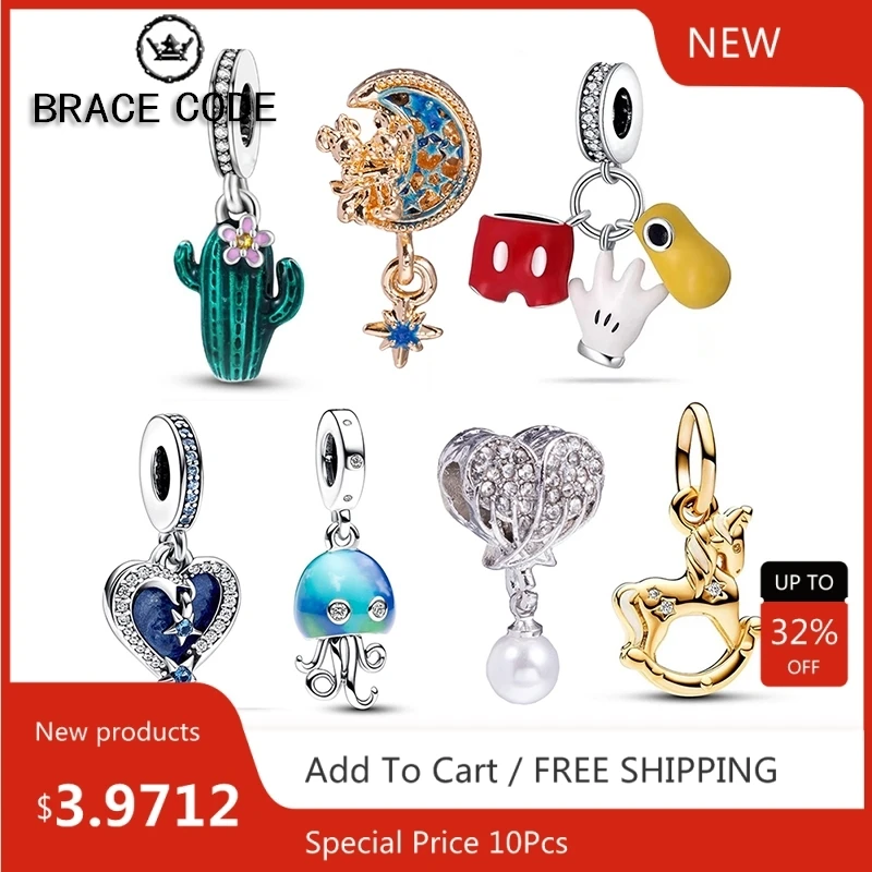

10 PCS Hot selling cactus, moon,cross,clothing accessories,pendants, string decorations,beads,pendants,DIY accessories,bracelets