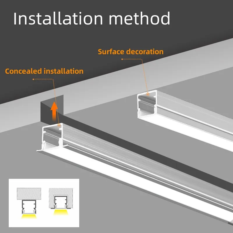 LED Line Light Aluminum Profile Housing Kit Indoor Surface Mounted Embedded Light U-Shaped Cabinet Wardrobe Slot led cabinet light,under cabinet light,cabinet lights,led cabinet lights