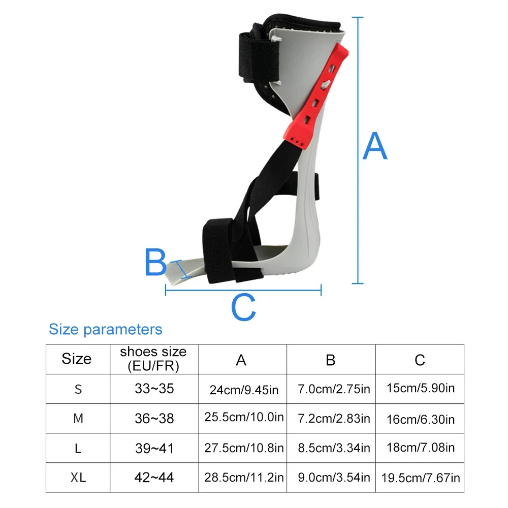 Adjustable Afo Foot Drop Brace Splint Ankle Foot Orthosis Walking with Shoes or Sleeping for Stroke Hemiplegia Inner 3