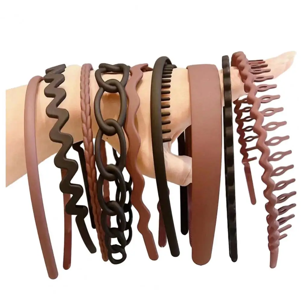 

9Pcs Hair Hoop Clip Non-slip Headdress with Teeth Hairstyle Fixing Hairpin Women Girls Bangs Clip Headband Face Washing Headwear