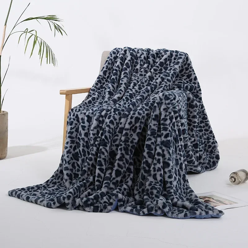Coffee Leopard Print Baby Blanket Rabbit Fur Crystal Velvet Sofa Cover Blanket Fast Shipping Small Blanket Dropship Nap-Blanket 2