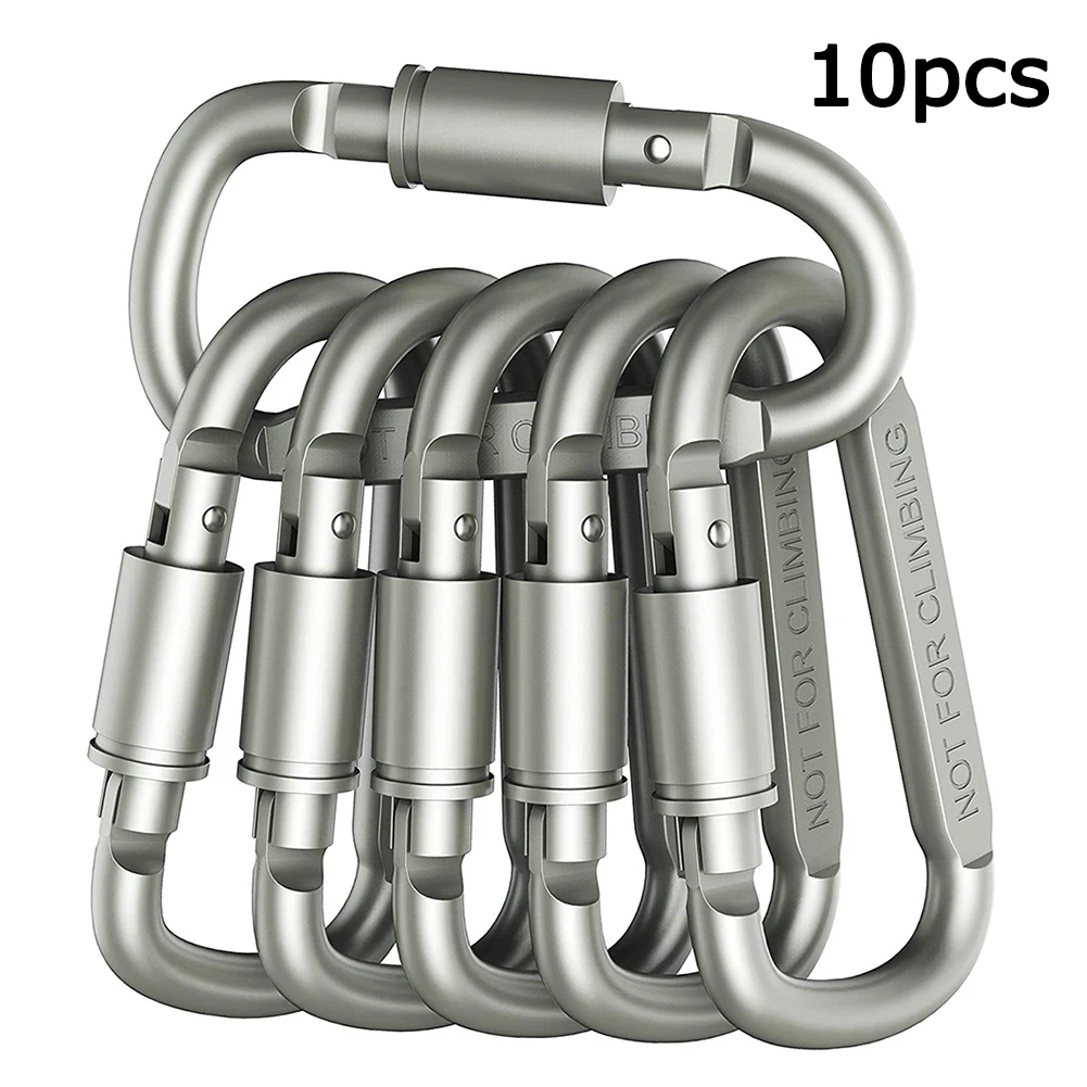 10x Aluminum Alloy Carabiner Clips Key Chain Snap Hooks for Camping Climbing 