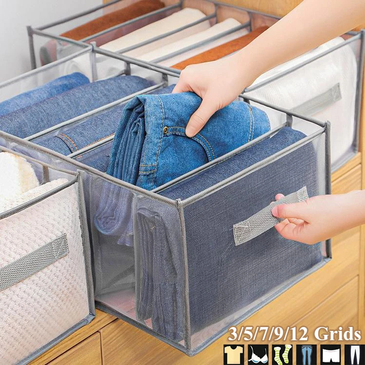 9 Grid Mesh Closet Shelf Organizers Jeans Wardrobe Clothes