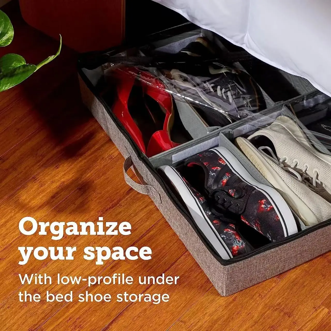 Clothing Storage Bins for Closet with Handles Foldable Rectangle Baskets  Fabric Containers Boxes for Organizing Bedroom - AliExpress