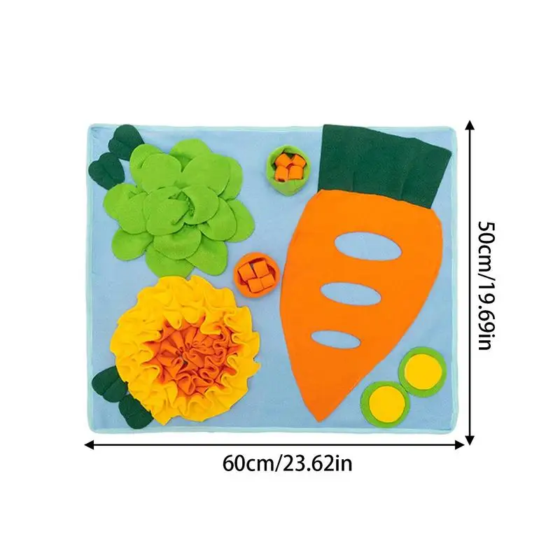 Sniff Mat For Rabbits Bunny Feeding Mat Polar Fleece Stimulation Hay Feeder Slow Feeder Treat Dispenser Washable Puzzle Toy For