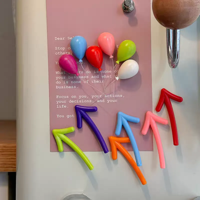 6pcs Personalized and Fun Arrow Balloon Refrigerator Magnets Cute Mark Creative Birthday Magnet Fridge Photo Message Decorative 1