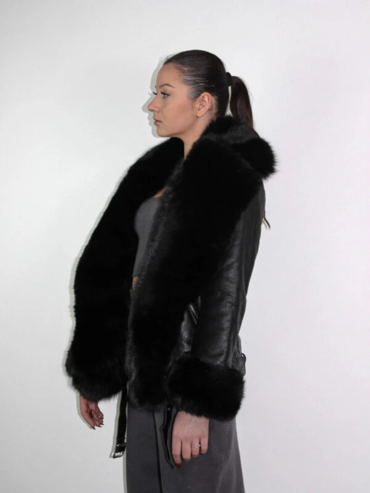 FUR COLLAR CLASSICAL COAT Jacket Women Faux Fur Collar Womens