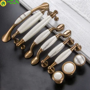 1pc Ceramic Door Handles Antique Furniture Knobs and Handles for Kitchen Cabinet Cupboards Drawer Pulls Concise Drawer Handles