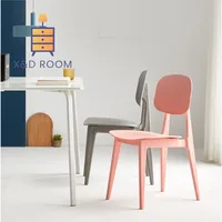 X&D Minimalist Load-bearing Large PP Material Dining Chair Outdoor Leisure Backrest Dining Stool Modern Minimalist Makeup Chairs 1