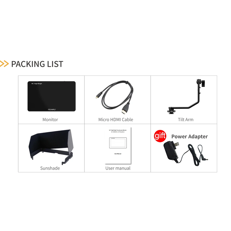 FEELWORLD F6 PLUSX 5.5 Inch High Bright 1600nit Touch Screen DSLR Camera Field Monitor IPS FHD1920x1080 4K HDMI