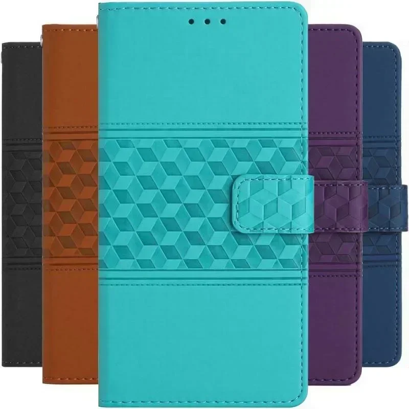 Versatile Grid Pattern Wallet Phone Case Cover