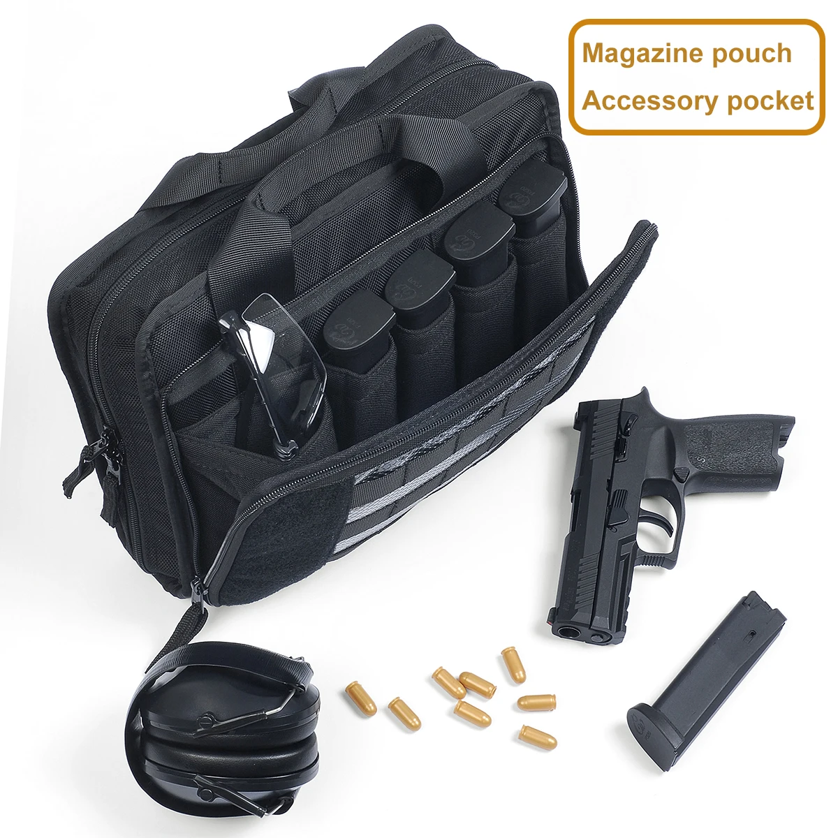 Specialist Series Pistol Range Bag, Tactical Double Handgun Bag For Storage Pistol,Ammo Gun Carrying Case With Pistol Fixing Fun