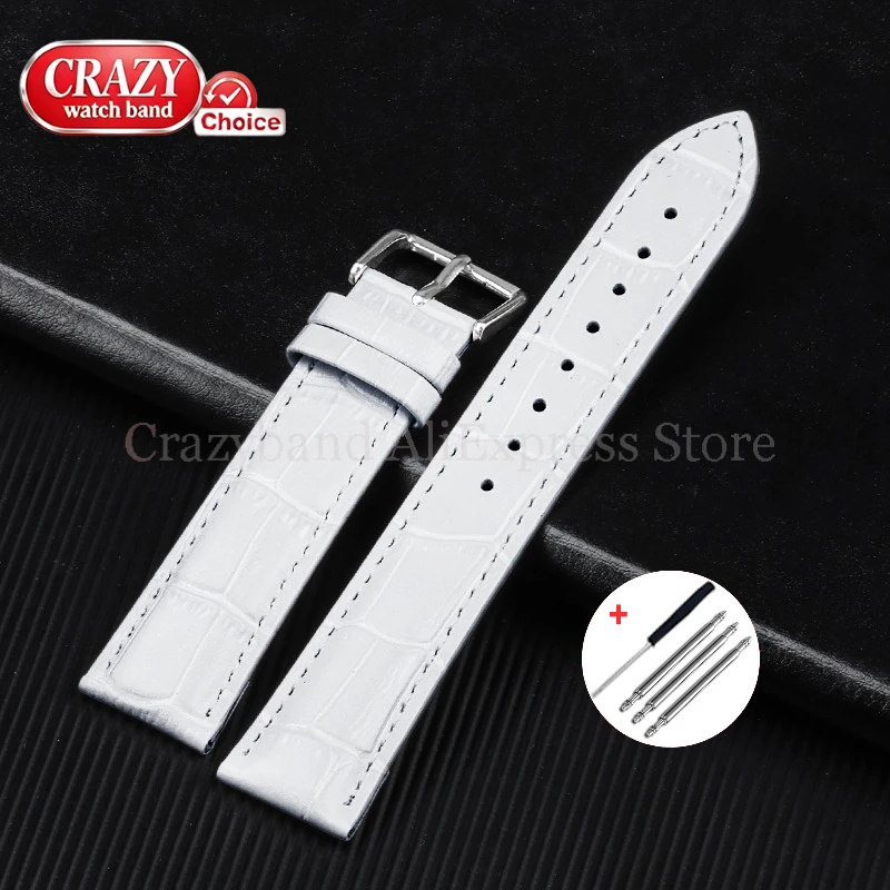 Elegant Leather Watch Band with Detailed Stitching - Premium Business Strap