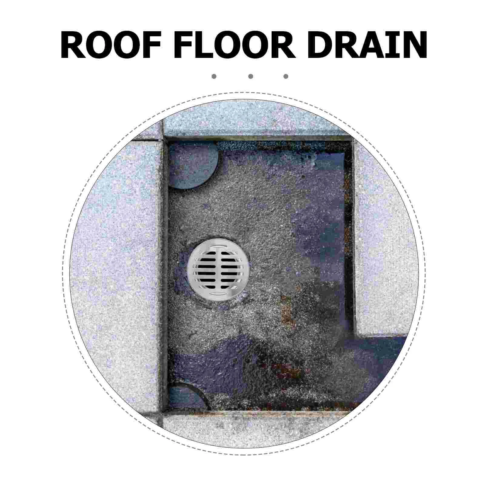 Stainless Steel Floor Drain Thickened Round Rooftop Outdoor Large Capacity Shower Filter Sewer Drain High Garden Pipeline L