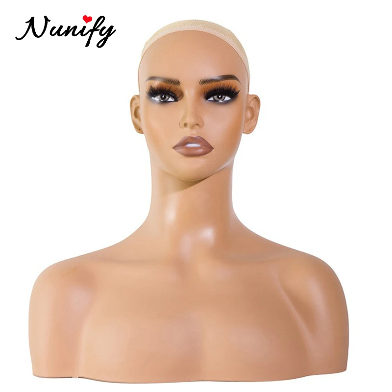 

Wig Mannequin Head With Makeup Have Teeth Fuller Lips Mannequin Head With Shoulders Realistic Female Doll Head For Wig Display