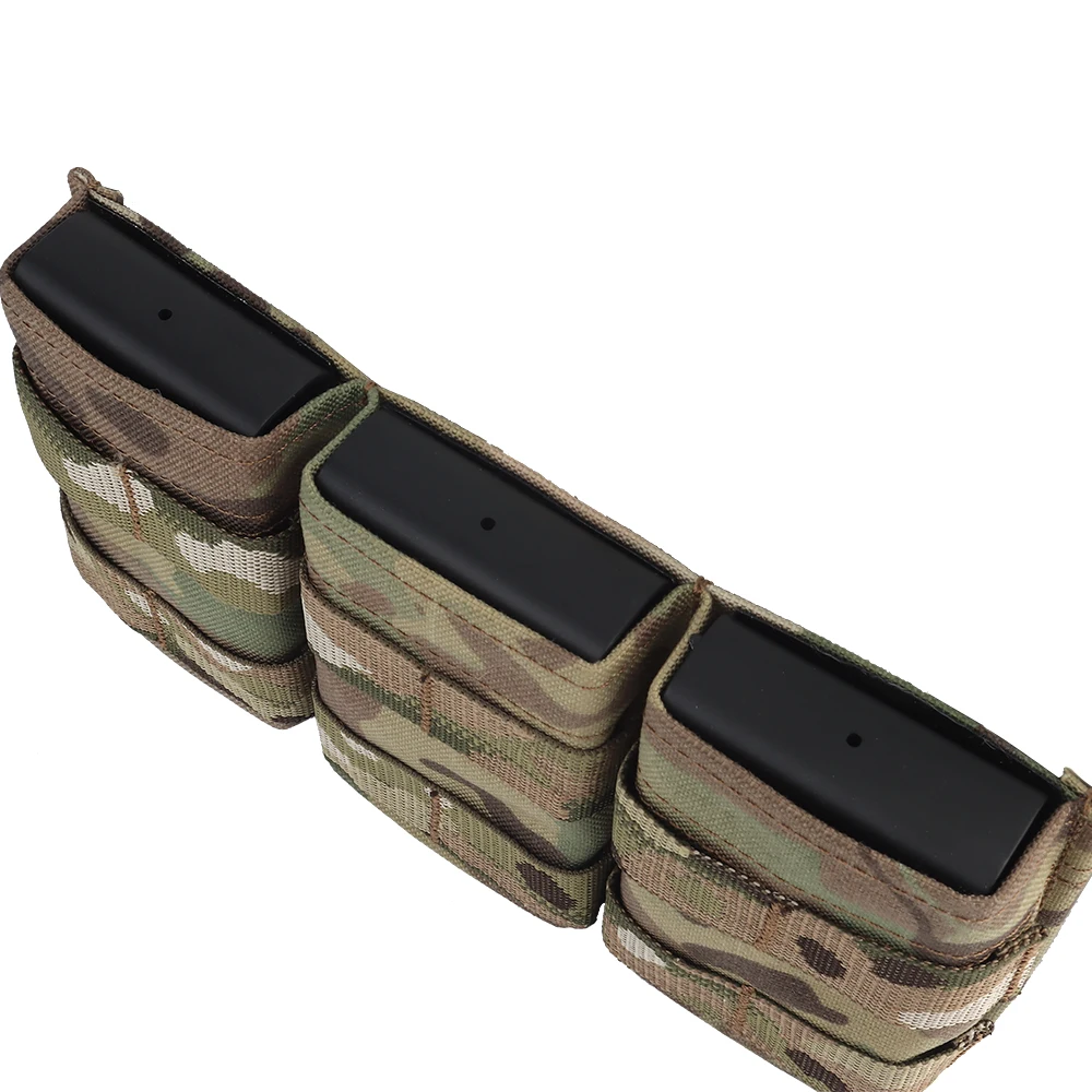 5.56 Triple Magazine Pouch Military Hunting Vest Fast Draw MOLLE Mag Pouch Carrier Front Panel for Tactical Airsoft Accessories images - 6