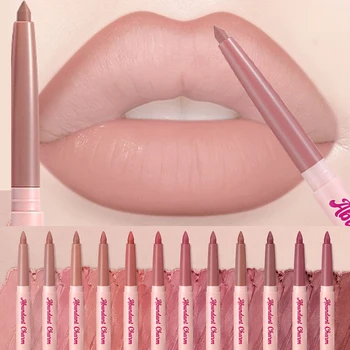 Matita per Contorno Labbra Naturale Rosa Opaco, Applicazione Liscia, Penna per Rossetto, Modellante per Labbra Voluminose, Cosmetico per il Trucco