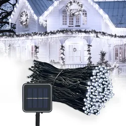 Solar - Powered Outdoor LED Fairy Lights - 8 - Mode Waterproof Decorative Lighting - 22M 200LED (White)