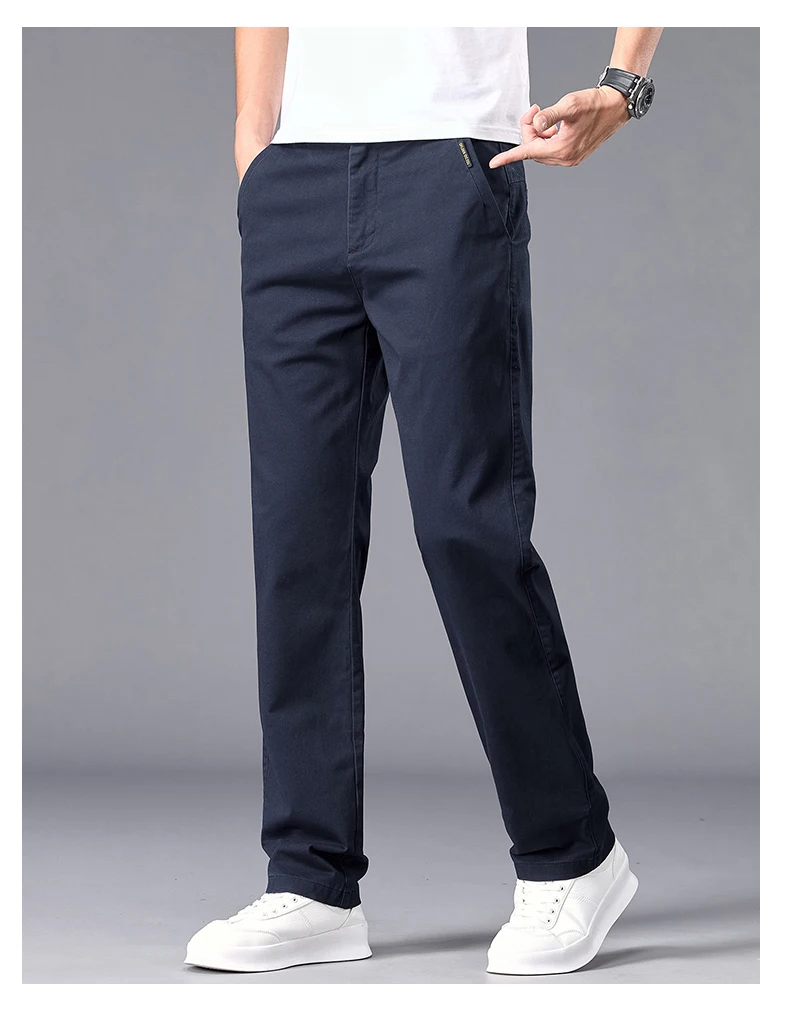 Business Gerade Eis Seide Casual Hosen Männer Frühling Sommer Dünne Atmungsaktive Mode Hosen Klassische männer Kleidung Luxus Hosen – Detail 7