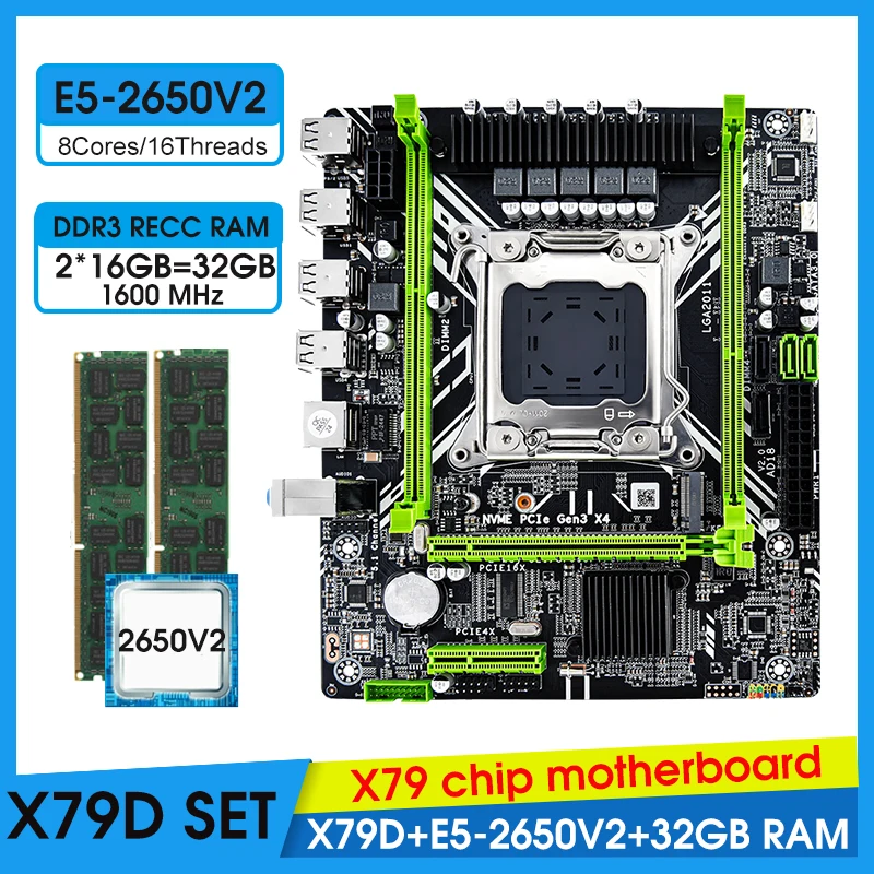 Jingsha X79 Motherboard Set With Xeon E52650 V2 Cpu Lga2011 Combos 2