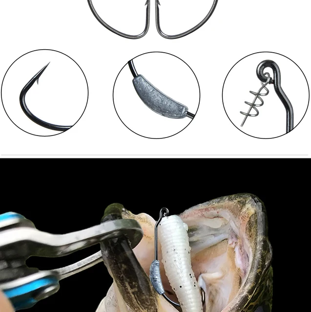 Best Shakey Head Jighigh Carbon Steel Offset Jig Head Fishing Hooks 2g-9g  For Texas Rigs