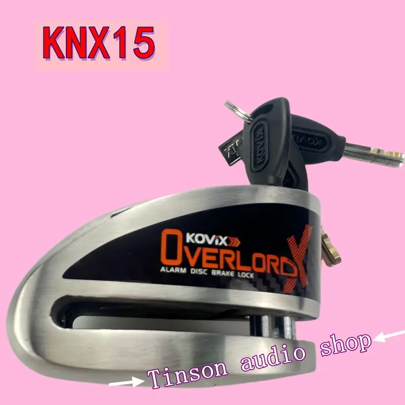 Kovix Alarm Disc Brake Lock, Stainless Steel Heavy-Duty 14mm Pin 120 dB Anti Theft Brake Rotor Padlock for Motorcycle