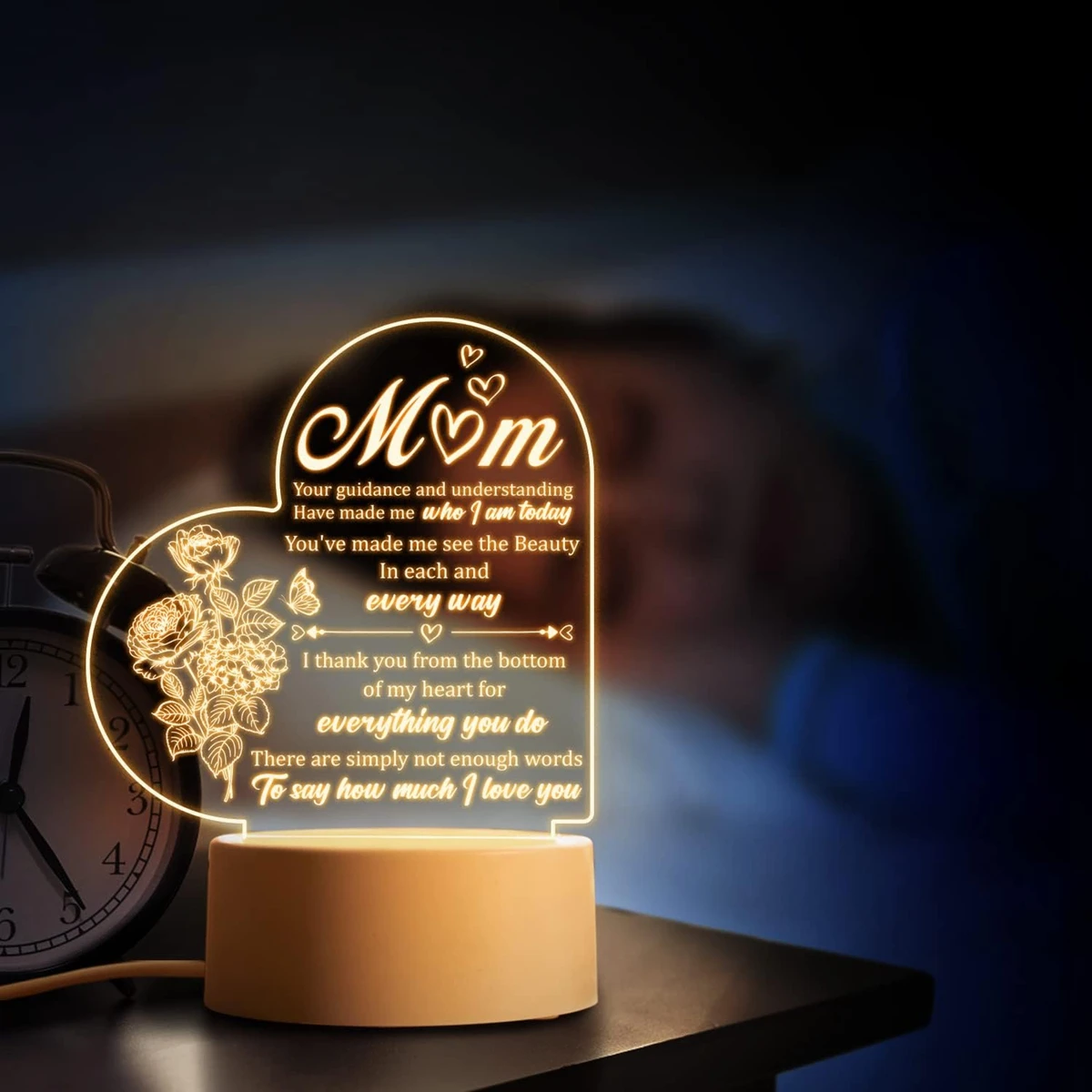 To My Mom NEW  Led Night Light For Home Room Decoration Nightlight Birthday Party Decor Gift Kids 3