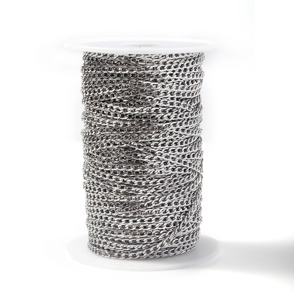 1meter Stainless Steel Chains for Jewelry Making DIY Rolo Cable Link Chain Necklace Bracelet Handmade Accessories Wholesale
