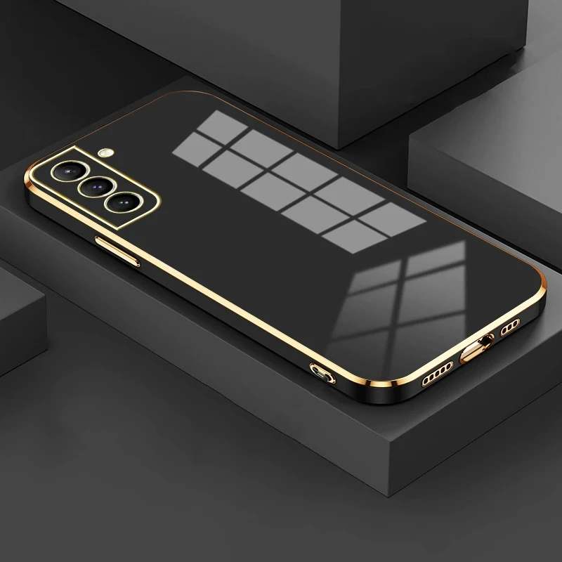 thumbnail image 1 of Luxury Plating Square Phone Case For Samsung Galaxy S23 S22 S21 S20 FE Plus Ultra A14 A24 A34 A54 A04S Silicone Protector Cover, 1 of 5