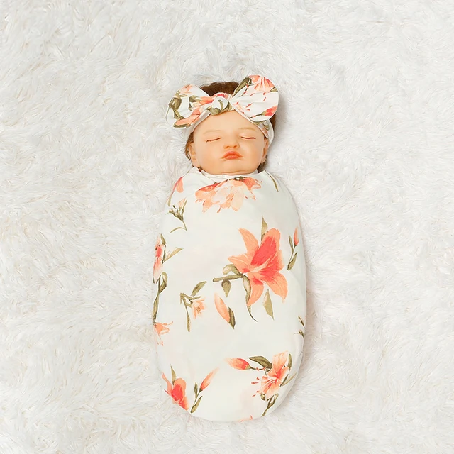 80*80CM New 3pcs/set Baby Swaddle And Beanie New Born Blanket Stripe Printing Style Infant Wrap Swaddle Baby Blanket 3PCS 3