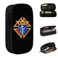 Fashion Knights Of Columbus Logo Pencil Case Pencil Box Pen for Girl Boy Big Capacity Bag School Supplies Zipper Stationery 1