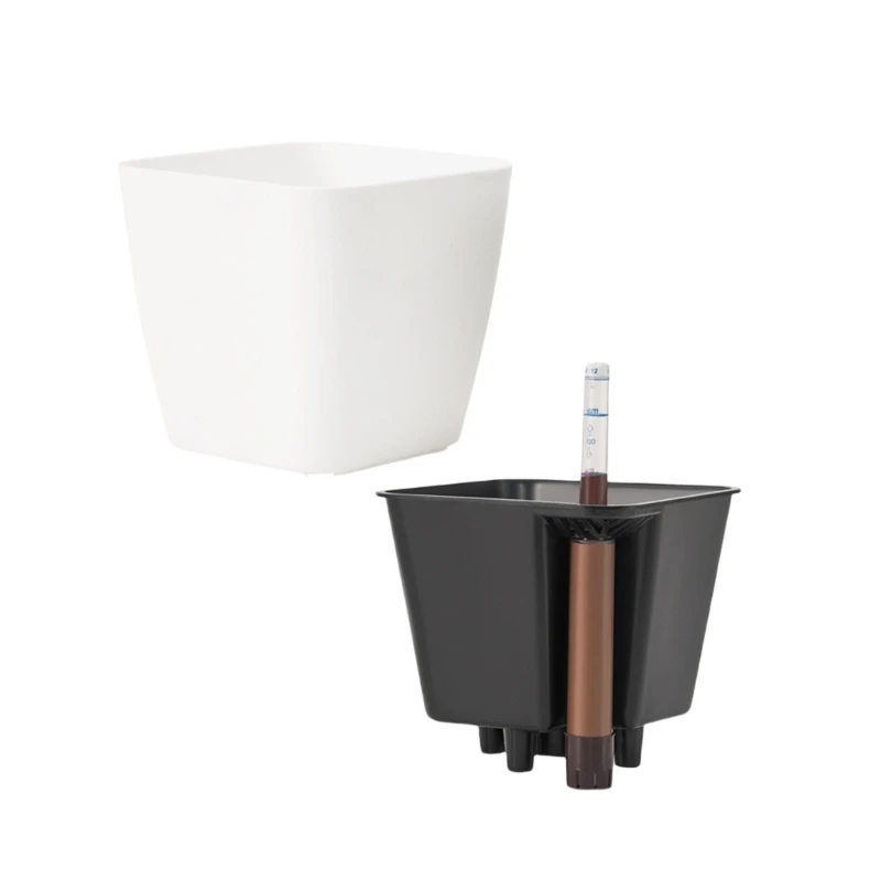 Plant Pots Self Watering Lazy Flower Pots Automatic Planter Automatic Water Absorbing Flowerpot With Water Level Device