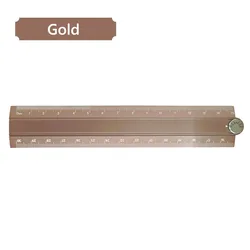 30cm Aluminum Alloy Multifunctional Folding Ruler for Measuring and Drawing Tasks (Gold)